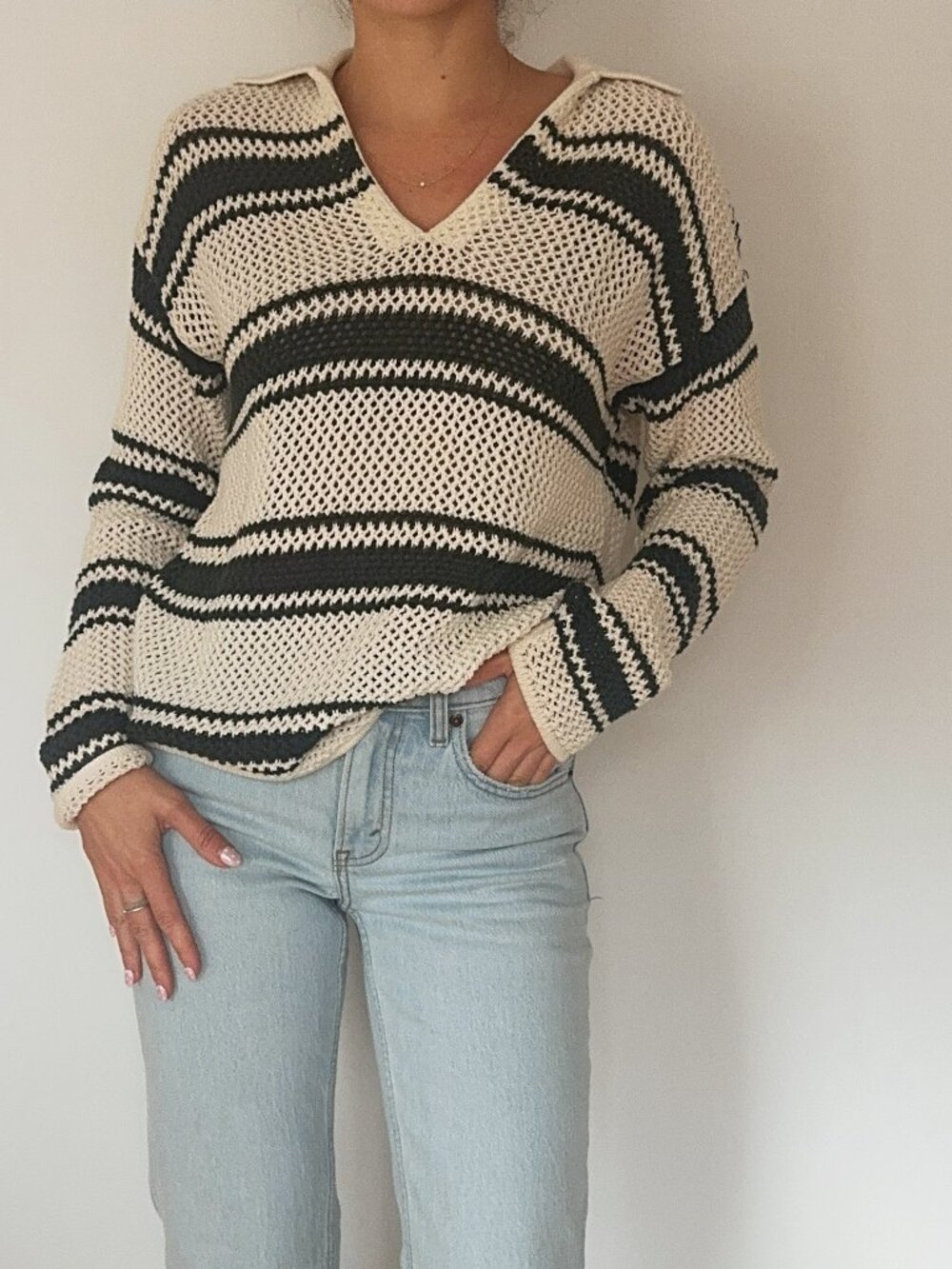 Madewell Striped sweater knitted sweater cotton
